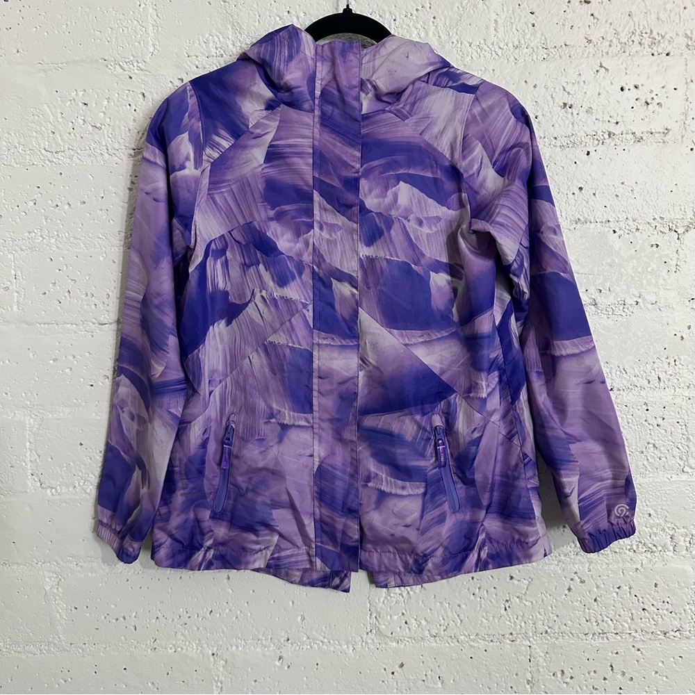 C9 Champion Girls Jacket L (10-12) Purple Wind Breaker Full Zip Hooded R14